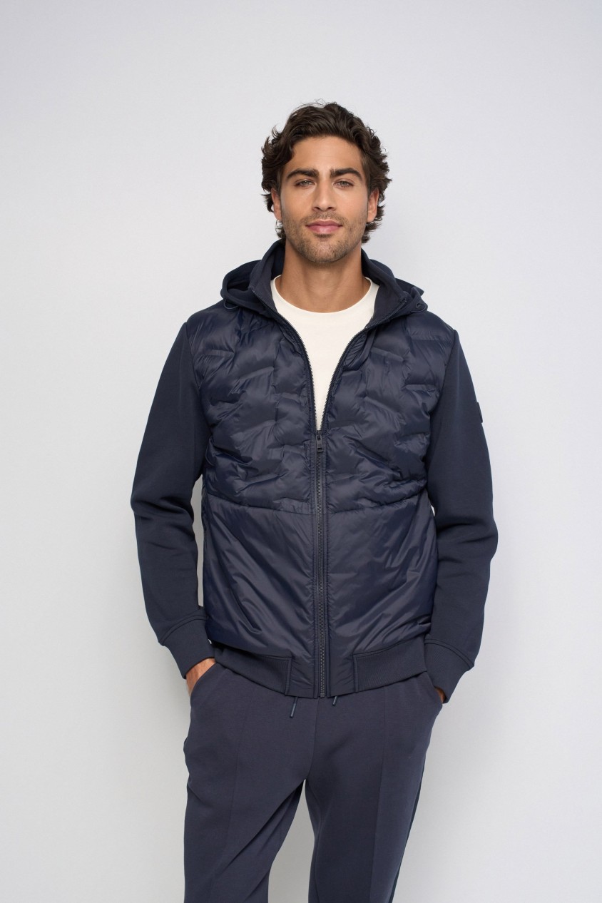 VESTE AVEC M�LANGE DE MATI�RES