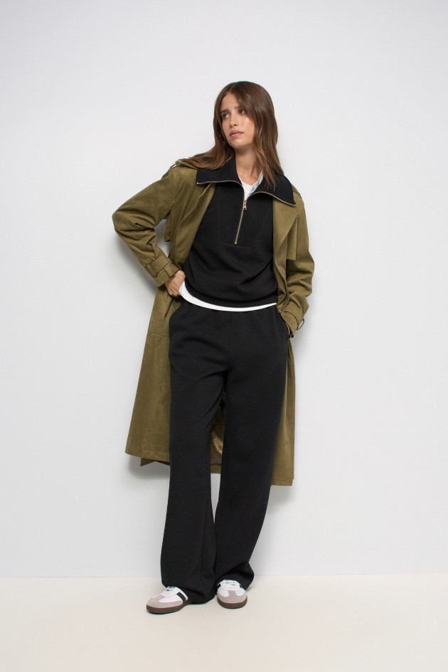 SUDADERA CON JACQUARD Y CREMALLERA