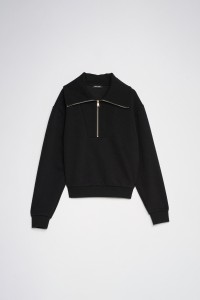 SUDADERA CON JACQUARD Y CREMALLERA