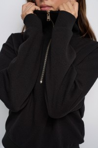 SUDADERA CON JACQUARD Y CREMALLERA