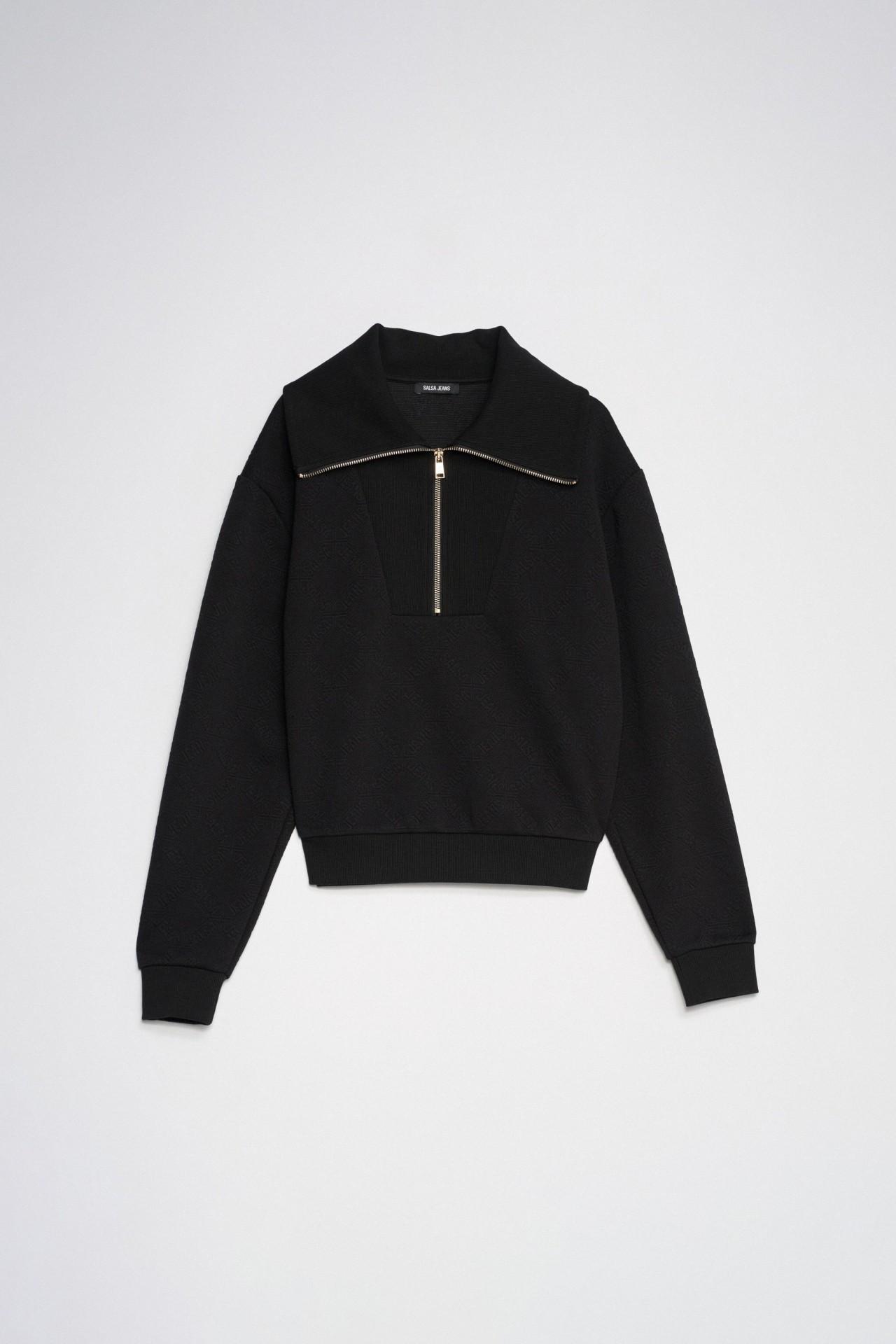 SUDADERA CON JACQUARD Y CREMALLERA