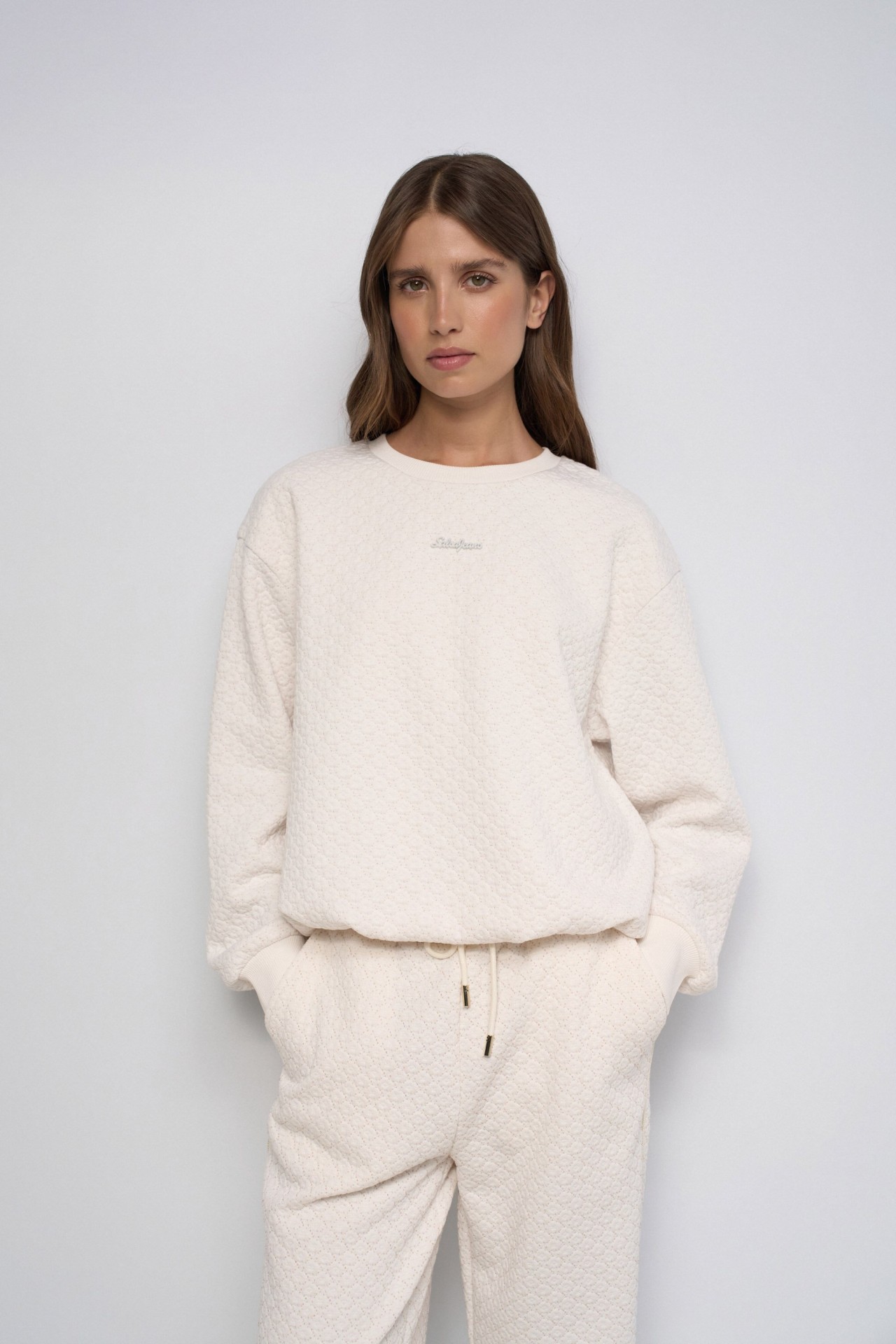 SUDADERA CON JACQUARD Y LUREX