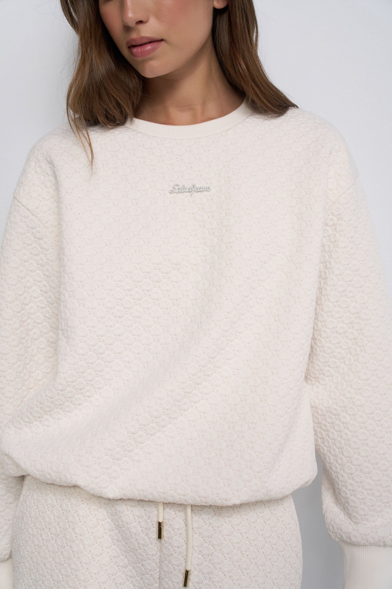 SUDADERA CON JACQUARD Y LUREX