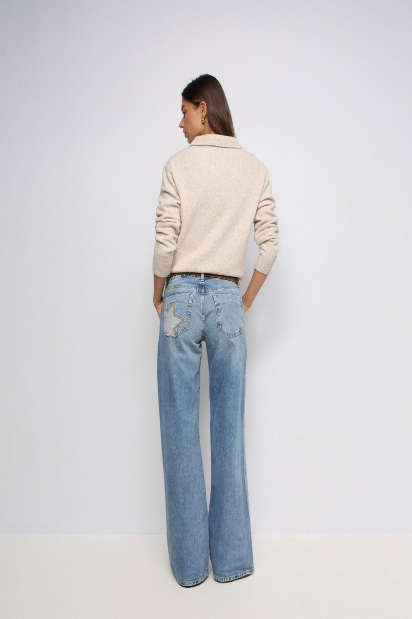 LOW RISE WIDE JEANS