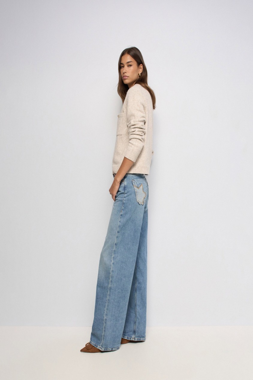 LOW RISE WIDE JEANS