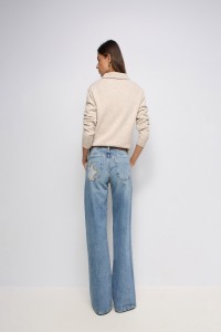 LOW RISE WIDE JEANS