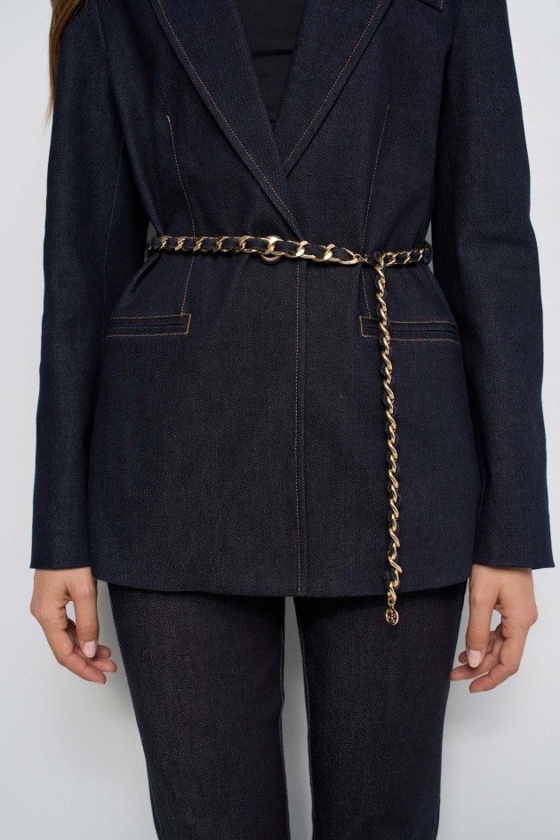 BLAZER EM DENIM COM CINTO