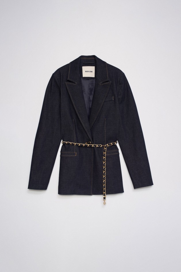 BLAZER EM DENIM COM CINTO