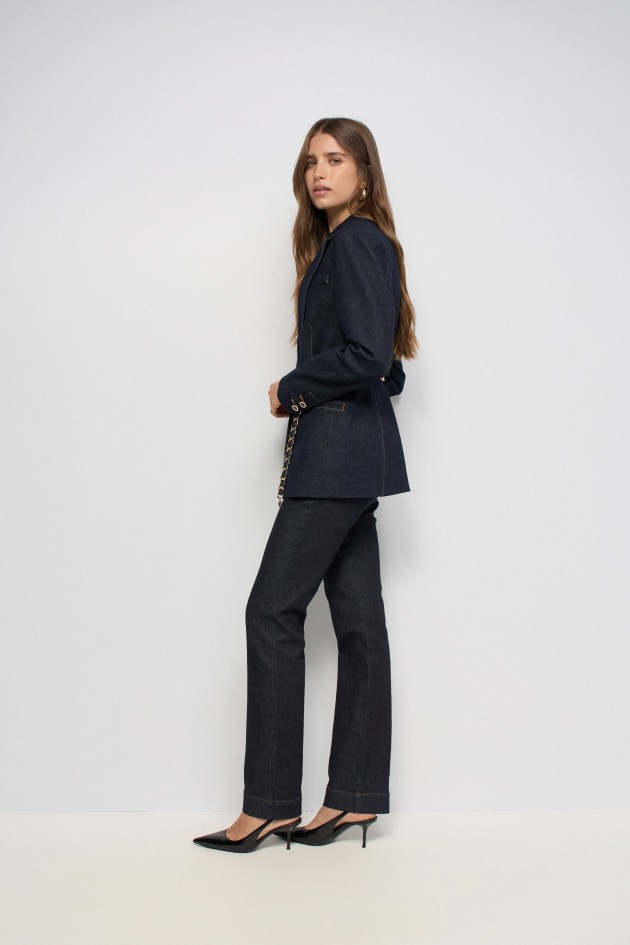 BLAZER EM DENIM COM CINTO