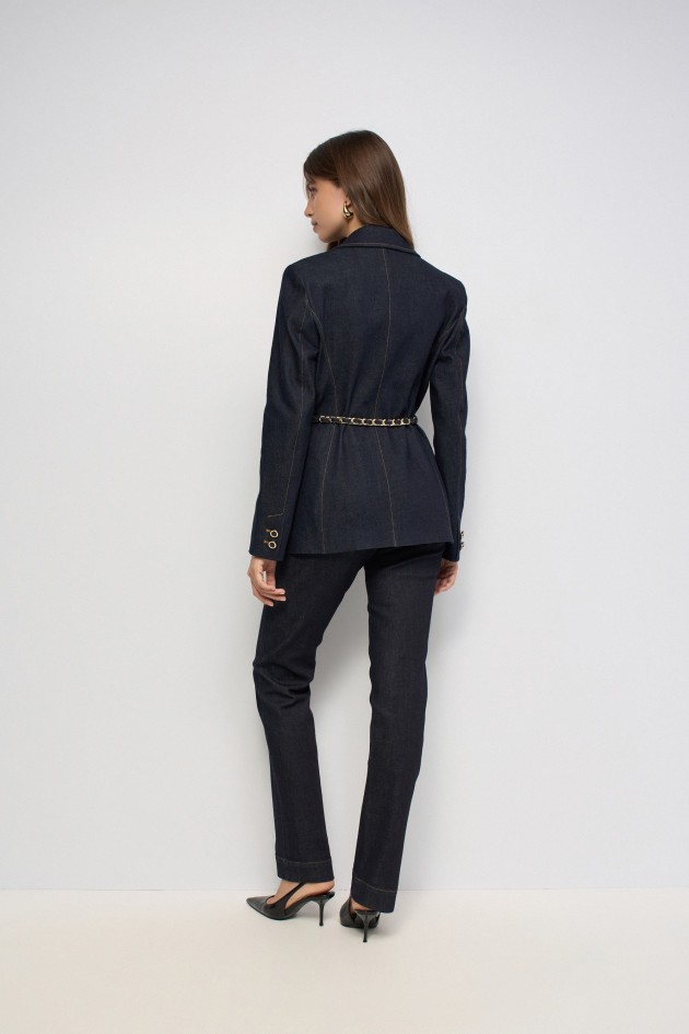 BLAZER EM DENIM COM CINTO