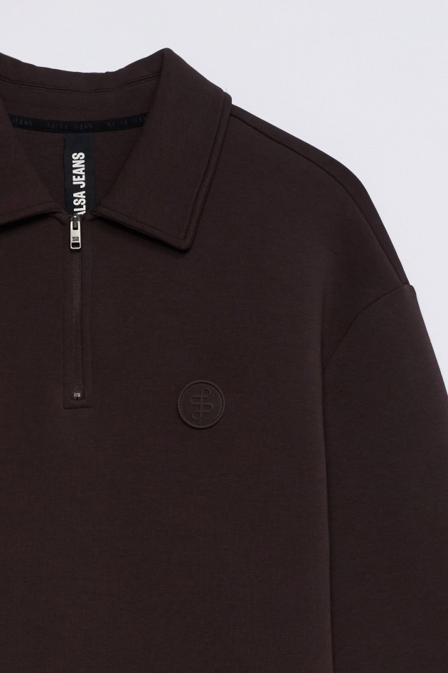 SWEAT-SHIRT EN MAILLE DEMI-ZIP