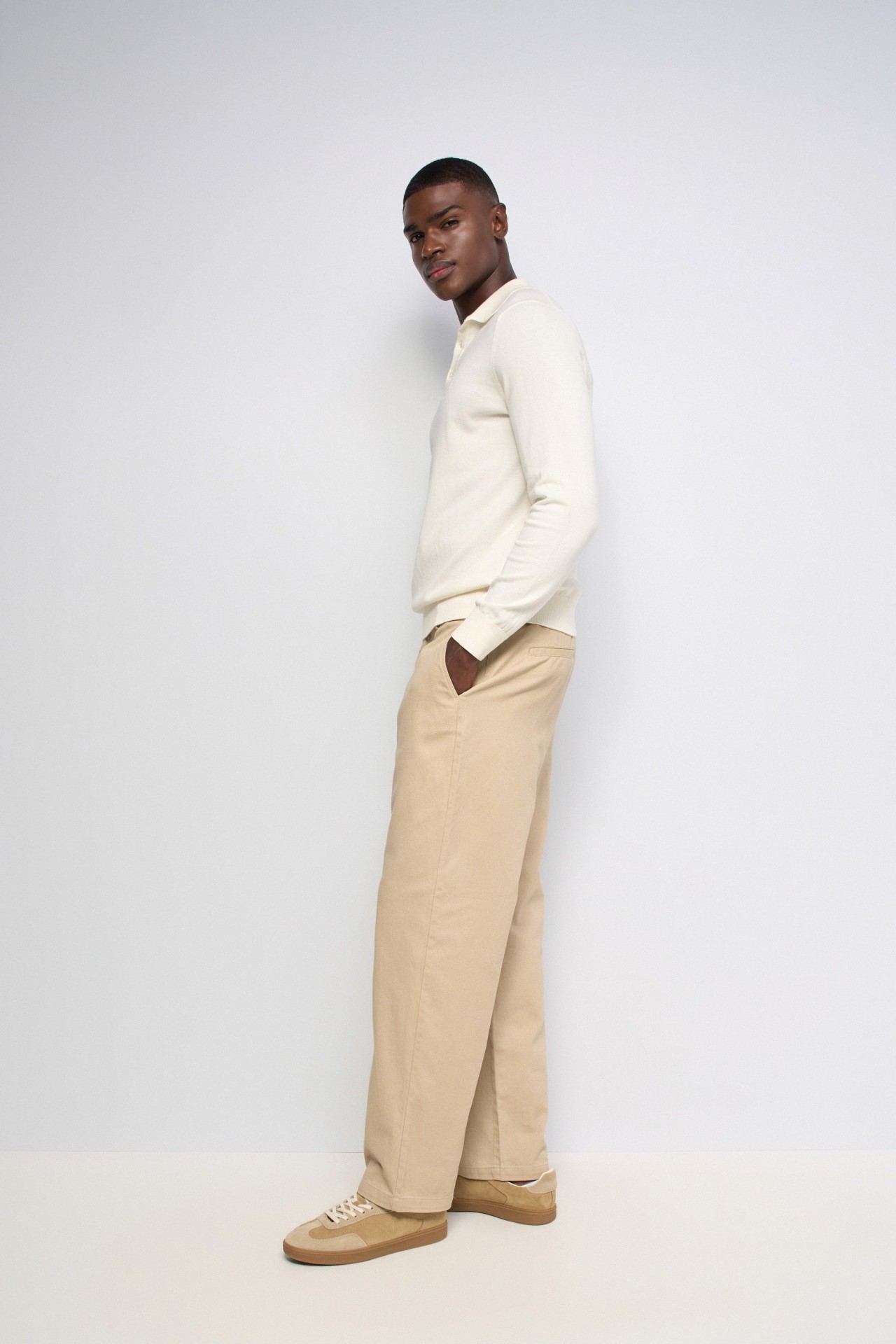 POLO TEXTUR� � MANCHES LONGUES