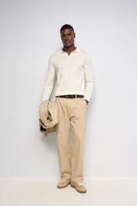 POLO TEXTUR� � MANCHES LONGUES