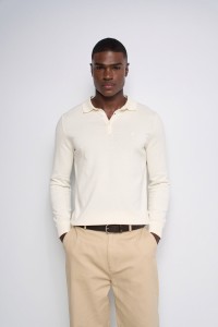 POLO TEXTUR� � MANCHES LONGUES
