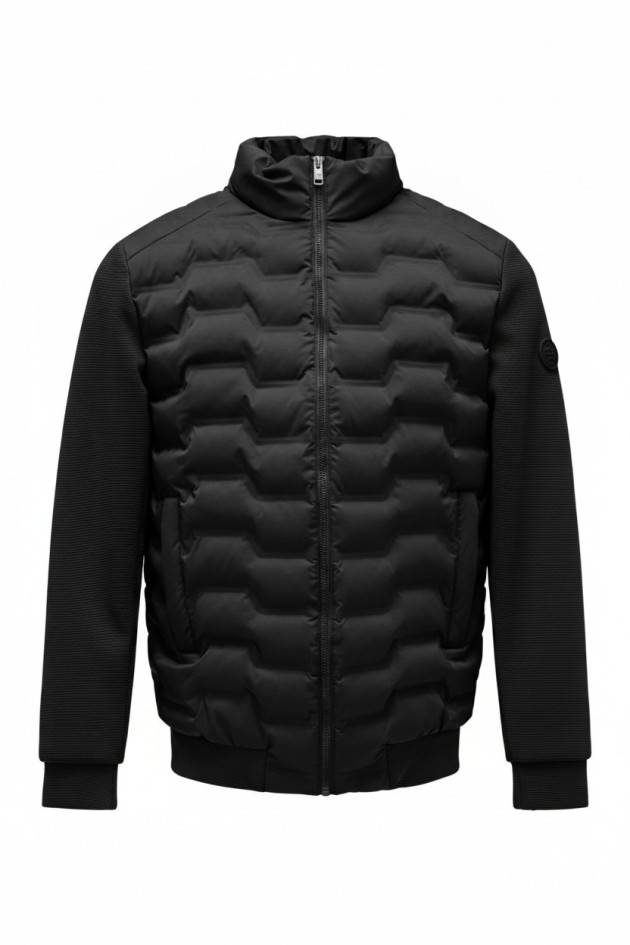 CHAQUETA CON MEZCLA DE MATERIALES