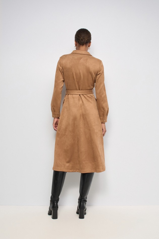 VESTIDO MIDI DE ANTE