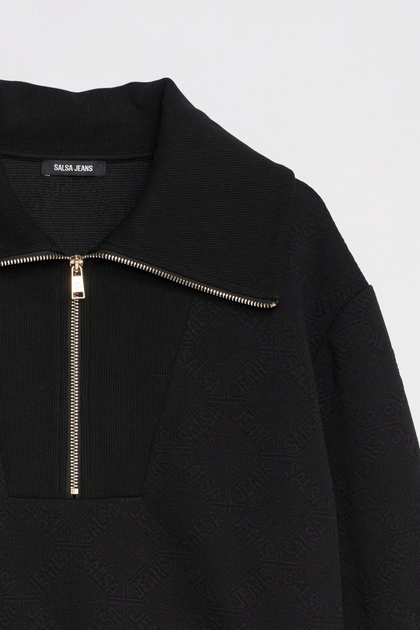JACQUARD SWEATSHIRT WITH ZIP