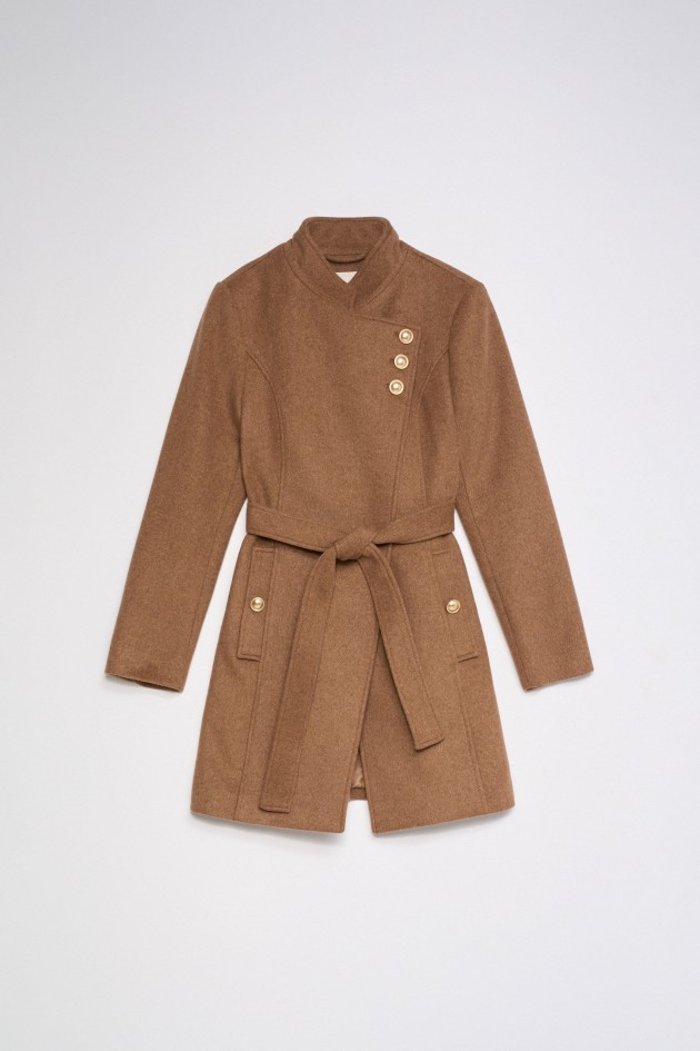 GRACE WOOL-BLEND COAT WITH BELT AND BUTTONS
