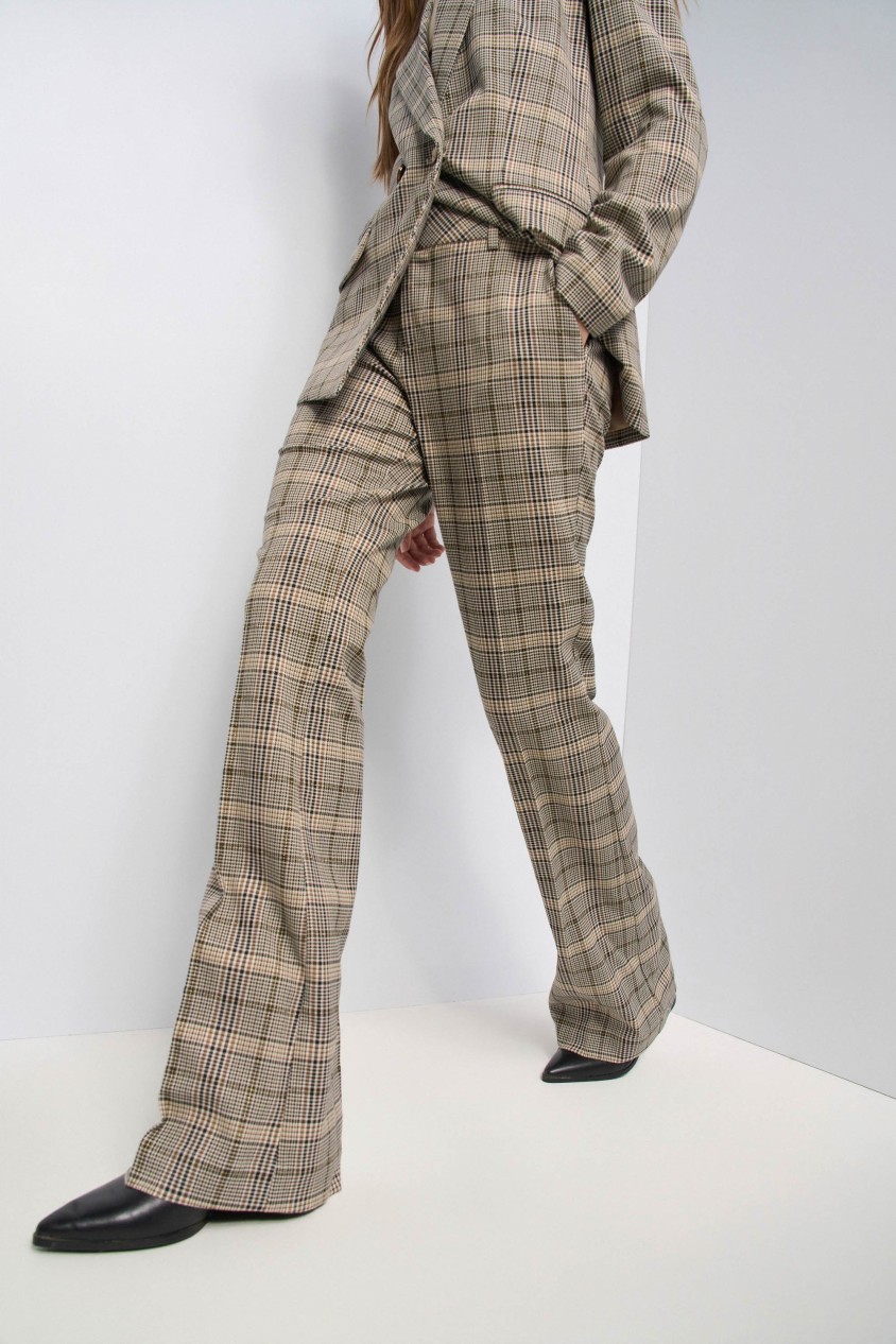FLARE CHINO MET RUITPATROON