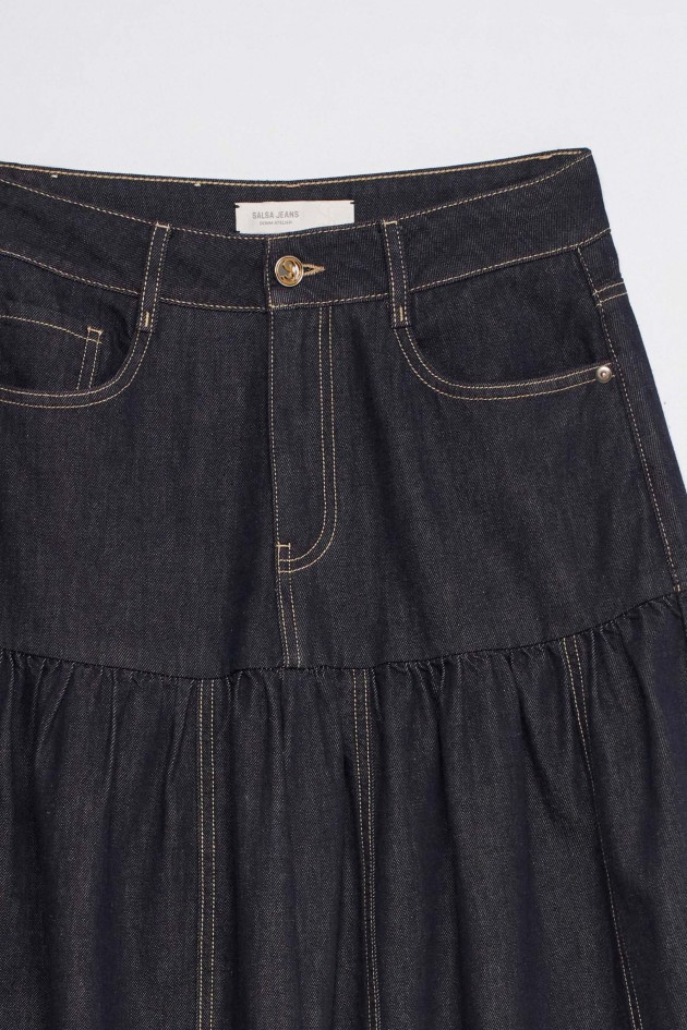 SUPER WIDE LEG SKIRT-EFFECT JEANS DENIM ATELIER