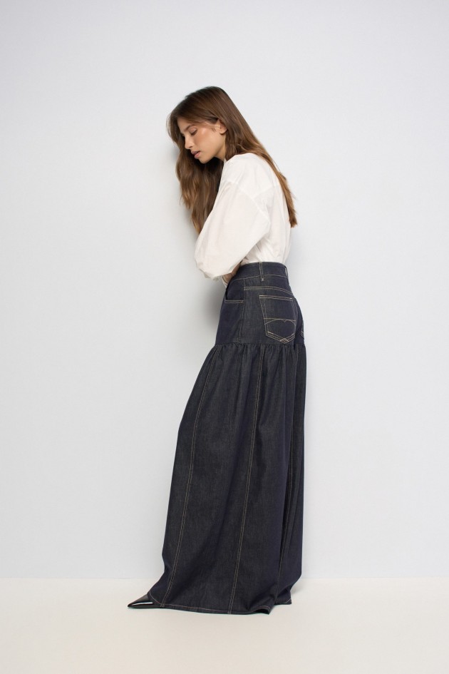 SUPER WIDE LEG SKIRT-EFFECT JEANS DENIM ATELIER