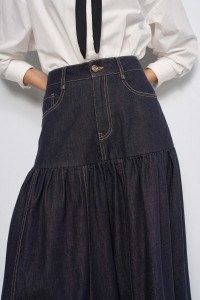 SUPER WIDE LEG JEANS MIT ROCK-EFFEKT DENIM ATELIER SUPER WIDE LEG JEANS MIT ROCK-EFFEKT DENIM ATELIER