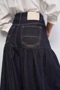 SUPER WIDE LEG JEANS MIT ROCK-EFFEKT DENIM ATELIER SUPER WIDE LEG JEANS MIT ROCK-EFFEKT DENIM ATELIER