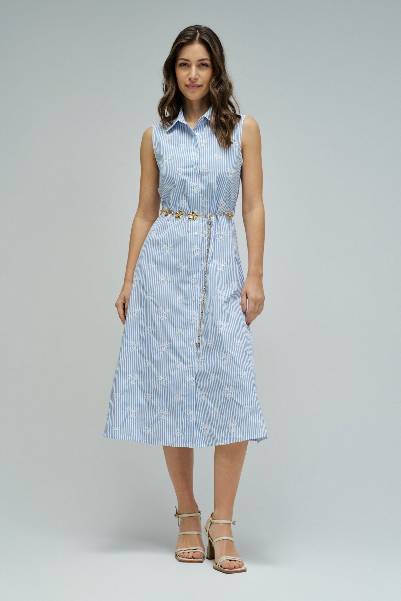 VESTIDO CAMISEIRO CON RAYAS STAR CLUB
