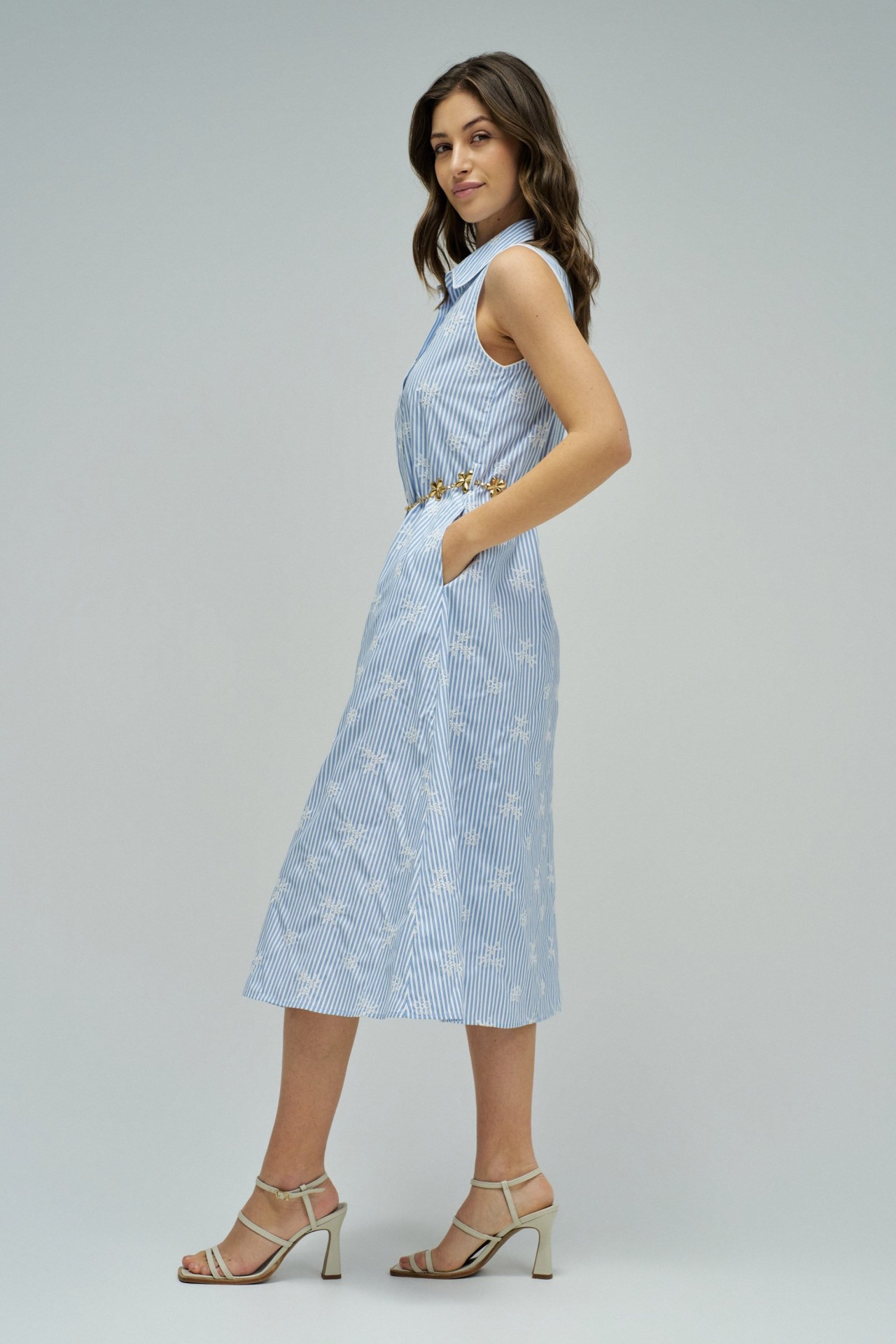 VESTIDO CAMISEIRO CON RAYAS STAR CLUB