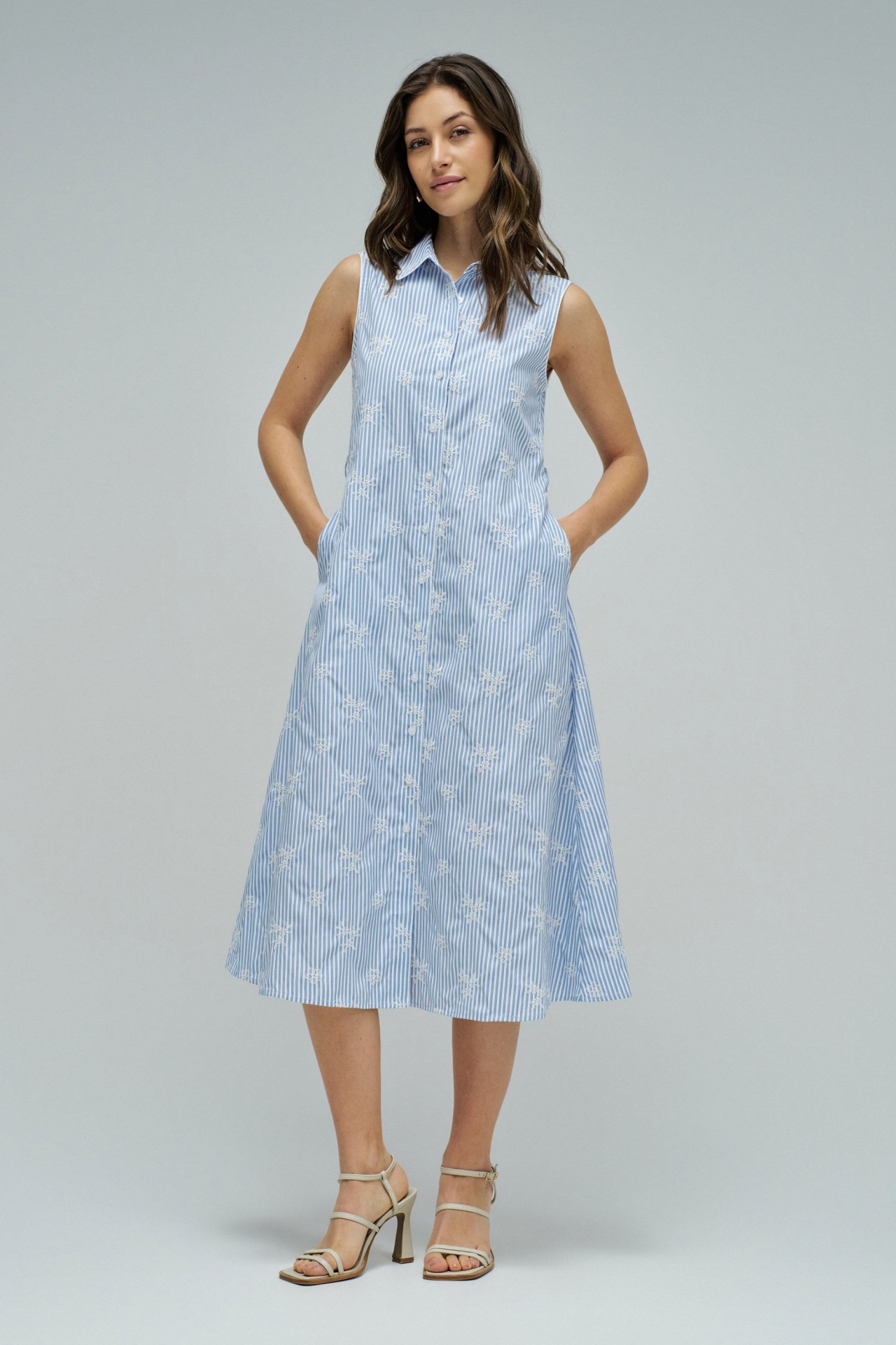 VESTIDO CAMISEIRO CON RAYAS STAR CLUB
