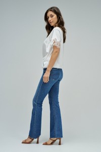 T-SHIRT COM RENDA E N� FRONTAL STAR CLUB