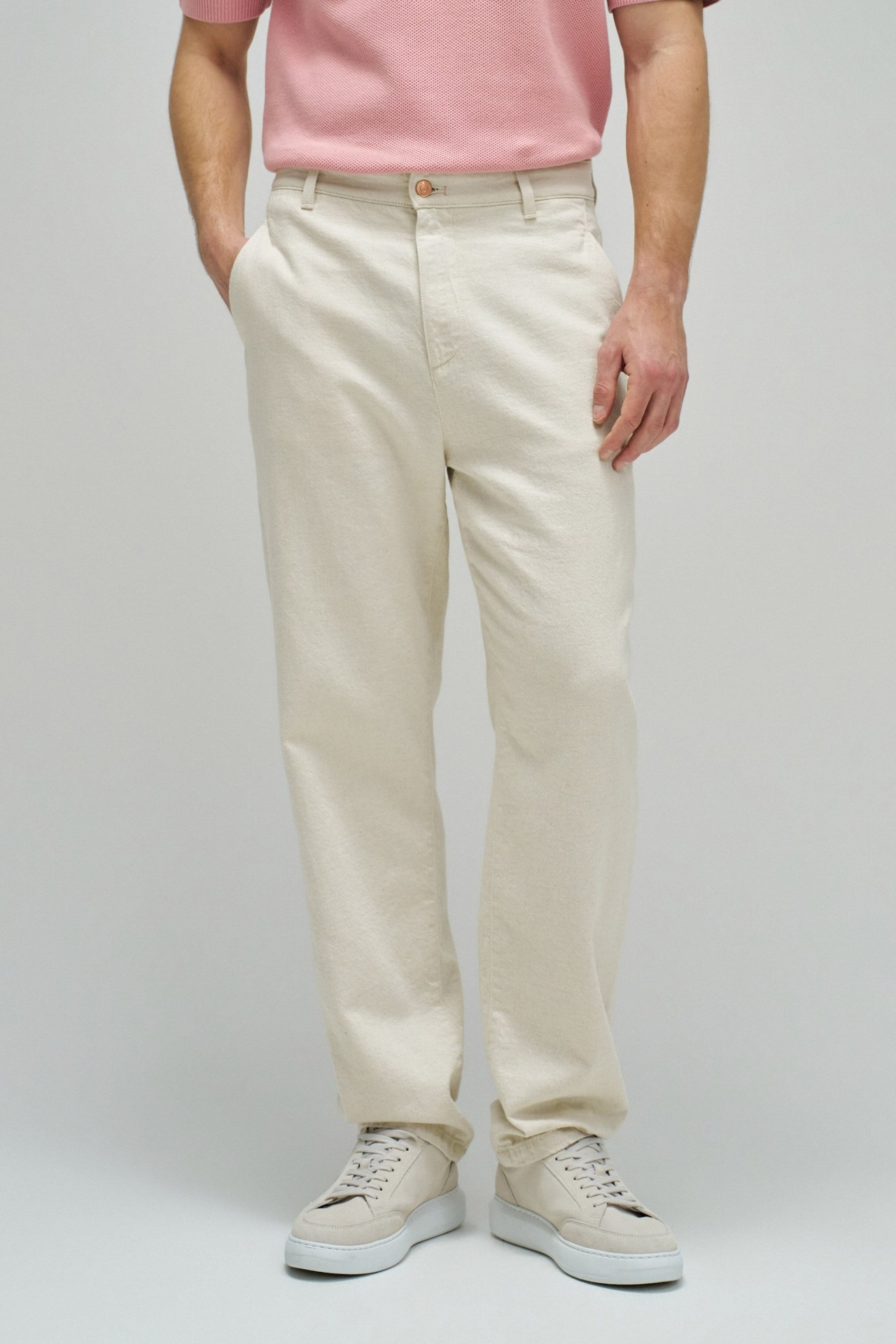 CHINO TROUSERS WITH LINEN STAR CLUB