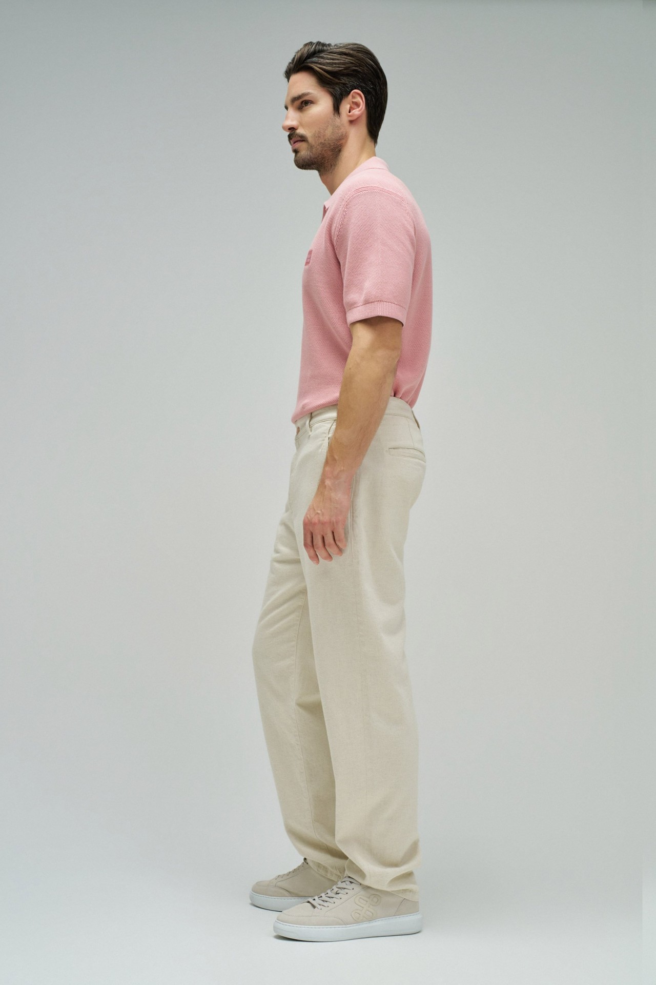 CHINO TROUSERS WITH LINEN STAR CLUB
