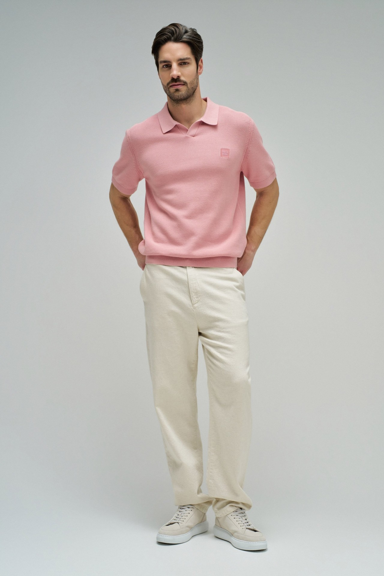 CHINO TROUSERS WITH LINEN STAR CLUB