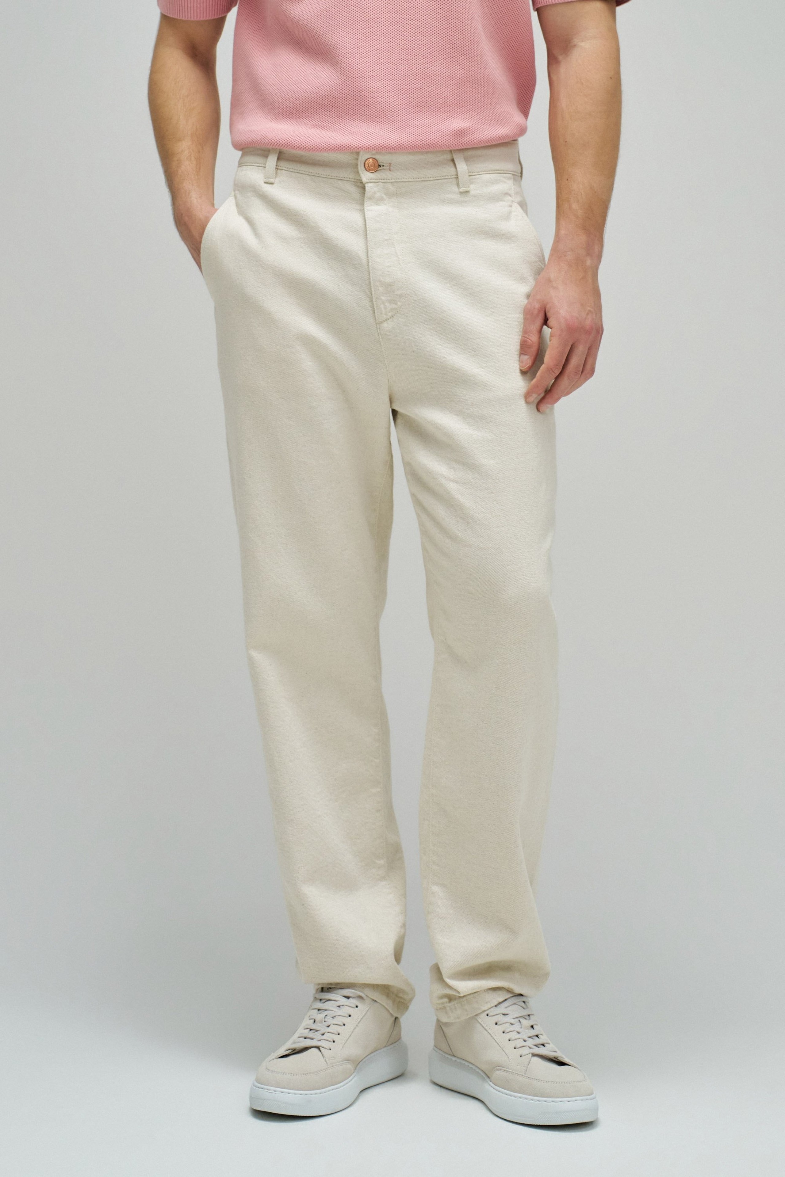 CHINO TROUSERS WITH LINEN STAR CLUB