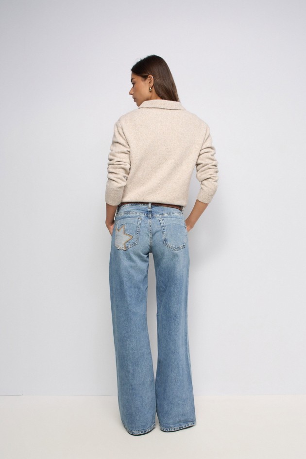 LOW RISE WIDE JEANS