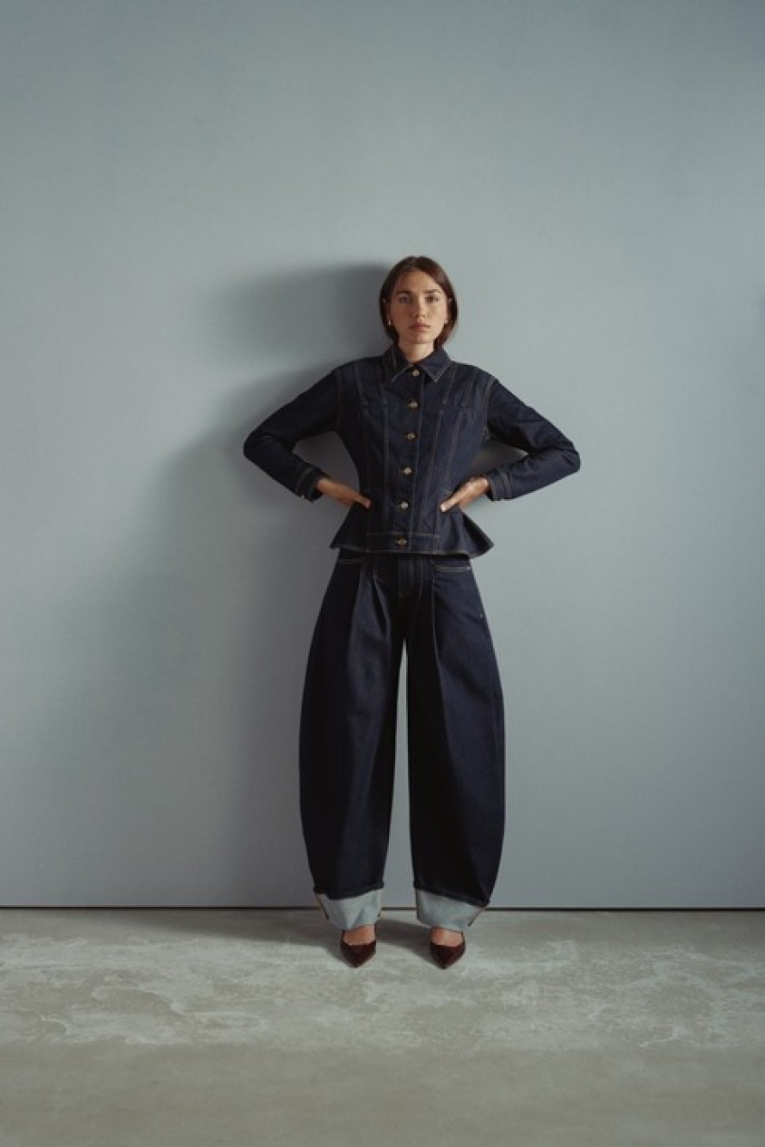 VESTE EN DENIM CINTR�E DENIM ATELIER