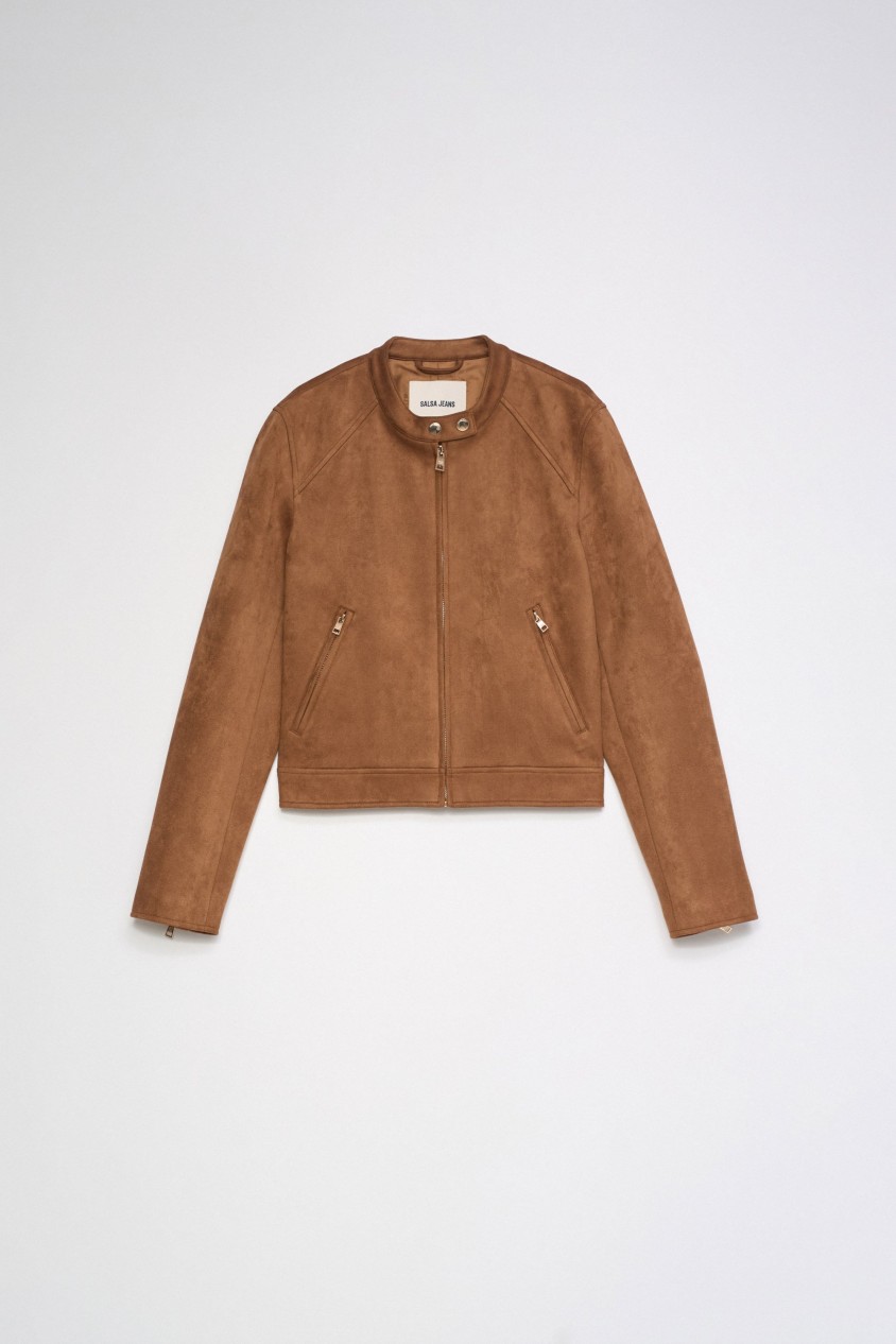 JACKE IN VELOURSLEDEROPTIK