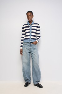 CHAQUETA DE PUNTO CON DETALLES DENIM