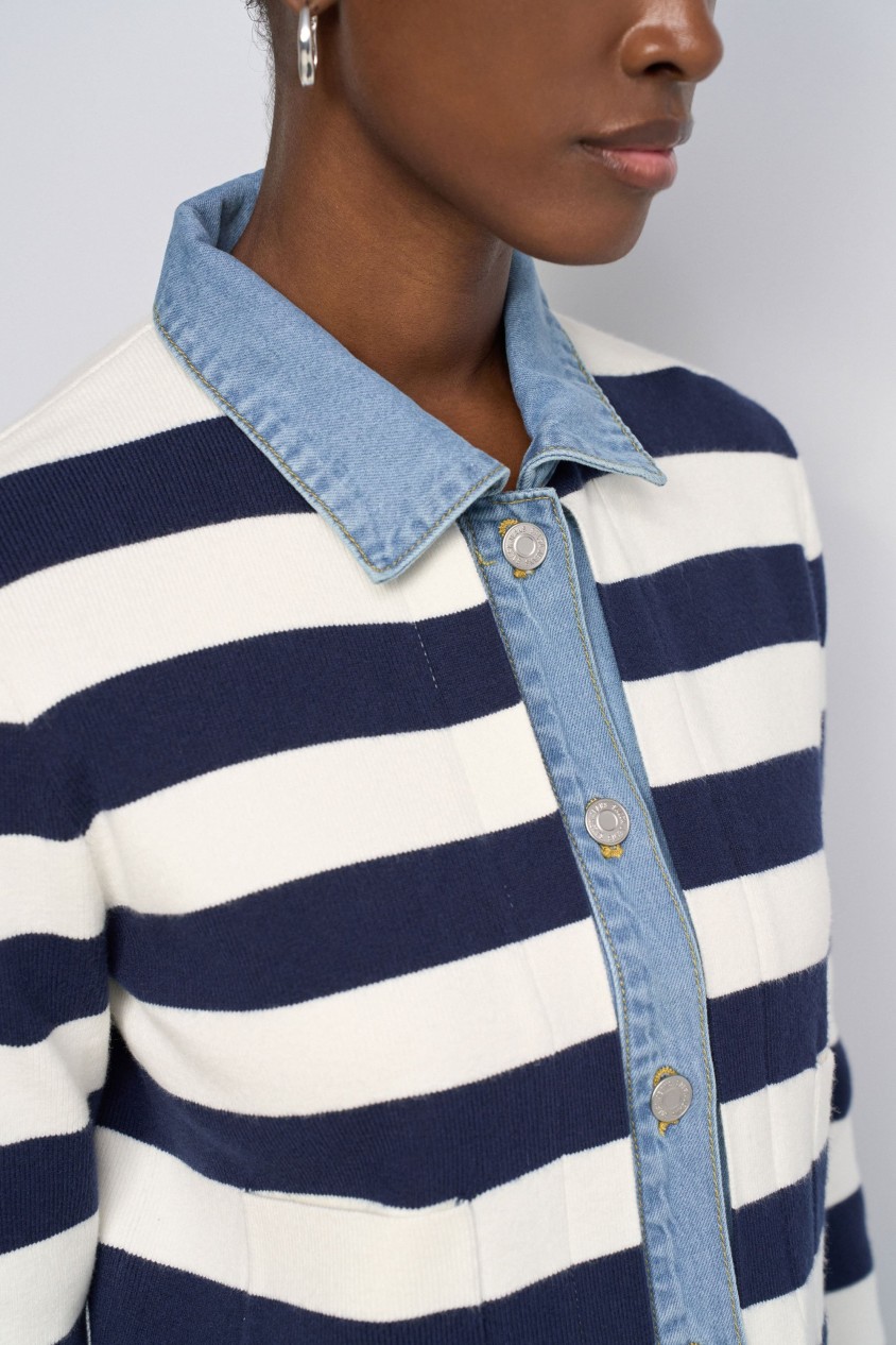 GEBREID JASJE MET DENIMDETAILS