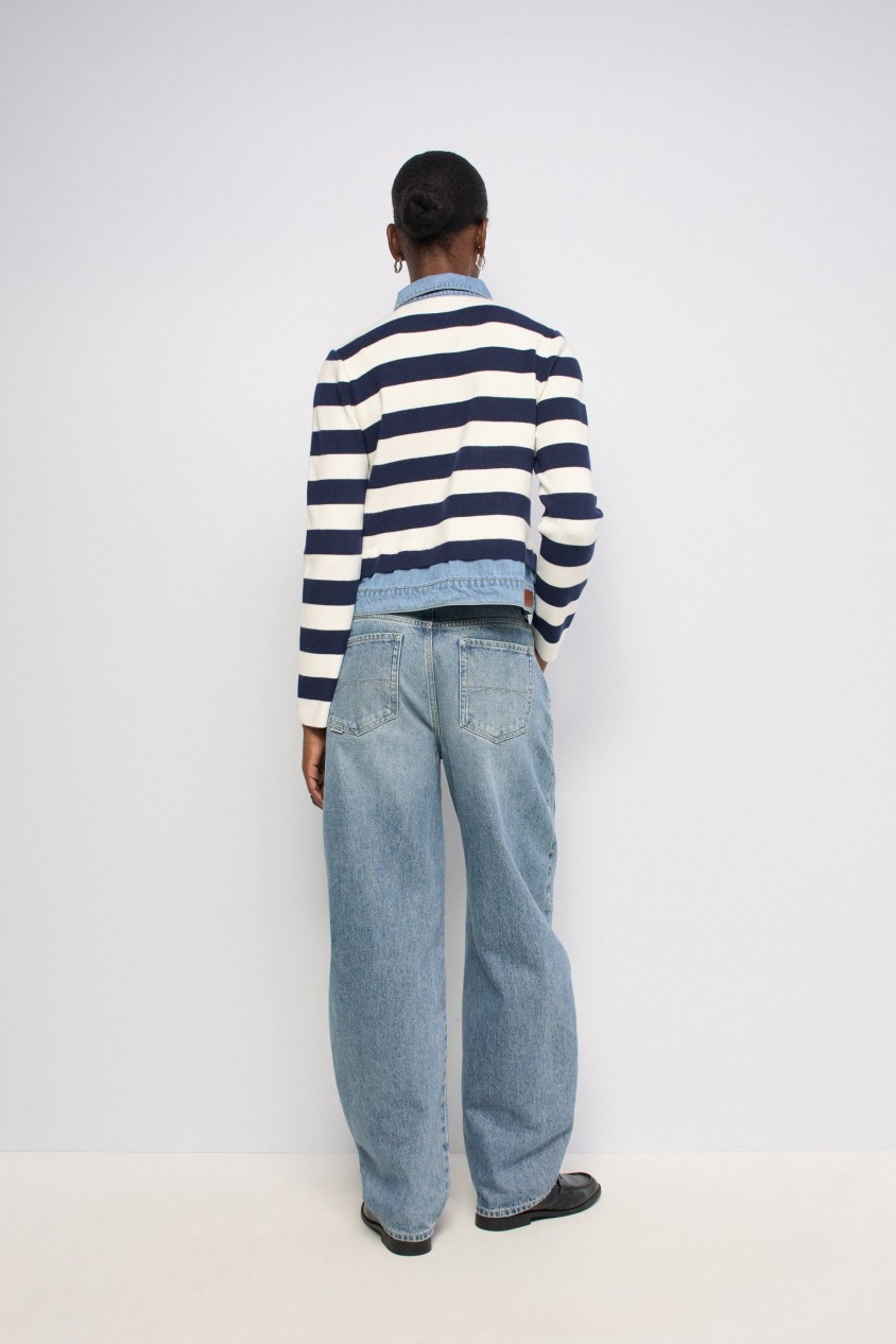 GEBREID JASJE MET DENIMDETAILS