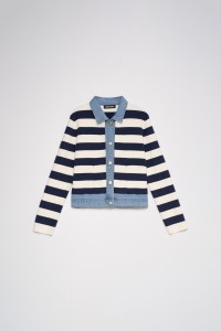 CHAQUETA DE PUNTO CON DETALLES DENIM