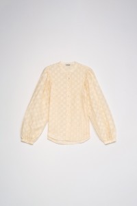 CAMISA TEXTURADA CON MANGAS ABULLONADAS
