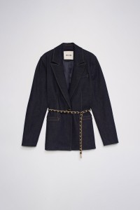 BLAZER EN DENIM CEINTUR�