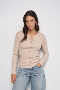 PULL EN MAILLE C�TEL�E AVEC N?UDS
