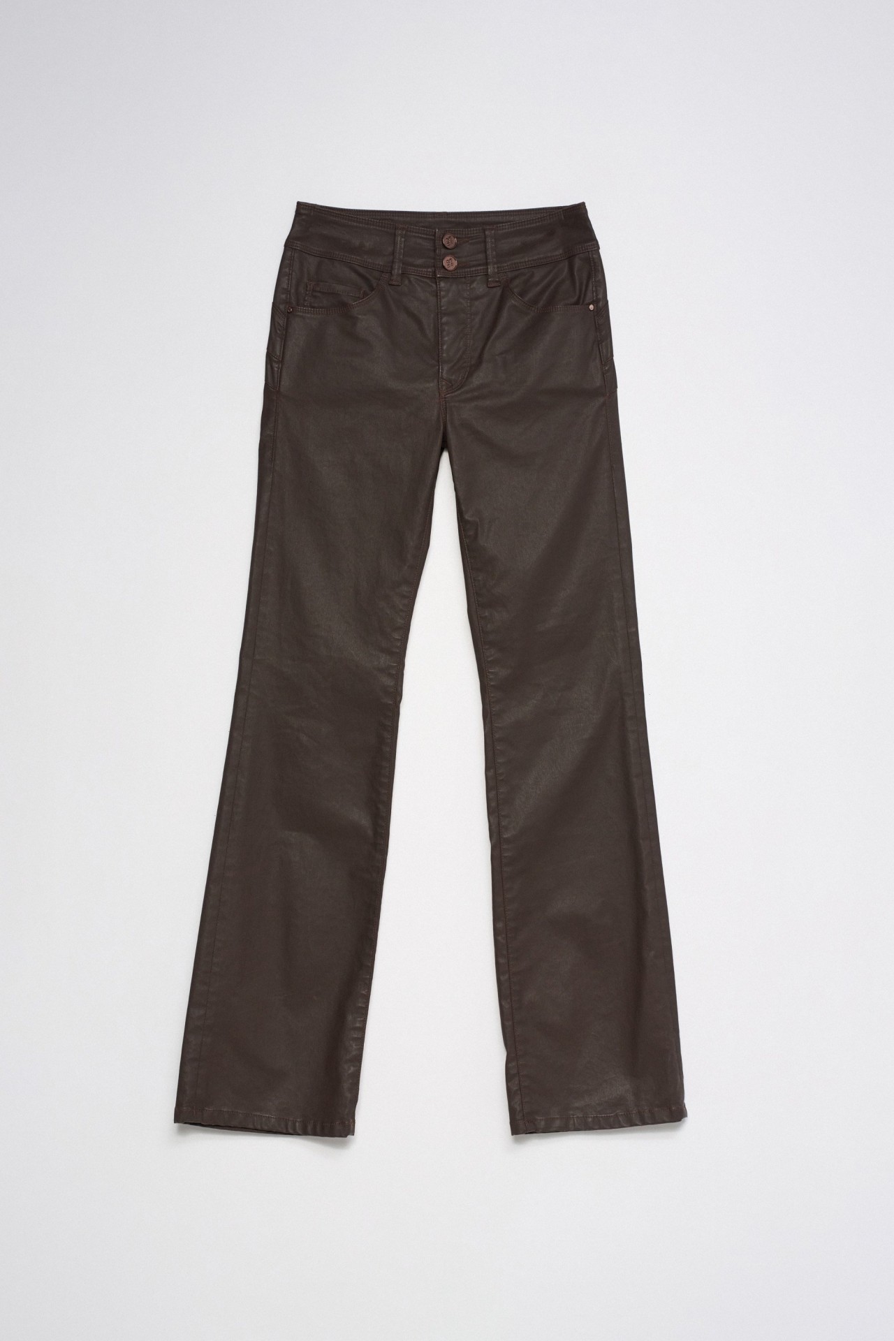 SECRET PUSH IN BOOTCUT COATED JEANS