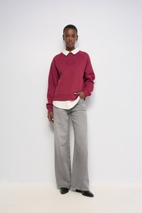 SEQUIN KNIT SWEATSHIRT