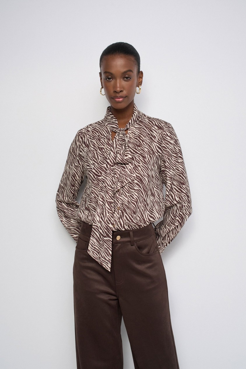 CHEMISE ANIMAL PRINT AVEC LIEN AU COU