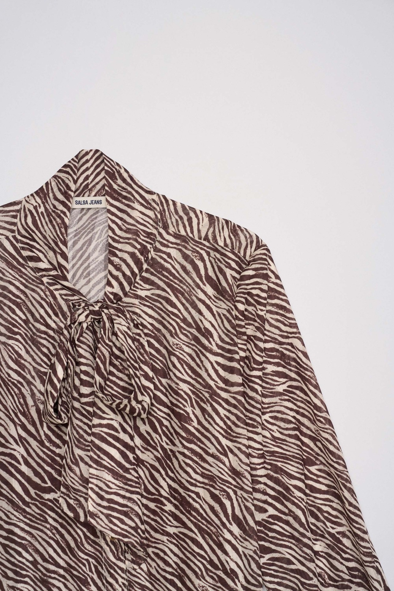 ANIMAL-PRINT-BLUSE MIT SCHLEIFE