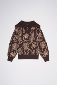 SWEAT � DEMI-ZIP AVEC BRODERIES